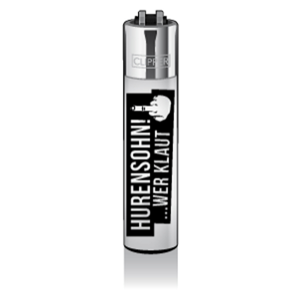 Clipper Feuerzeug "Hurensohn!... wer klaut"