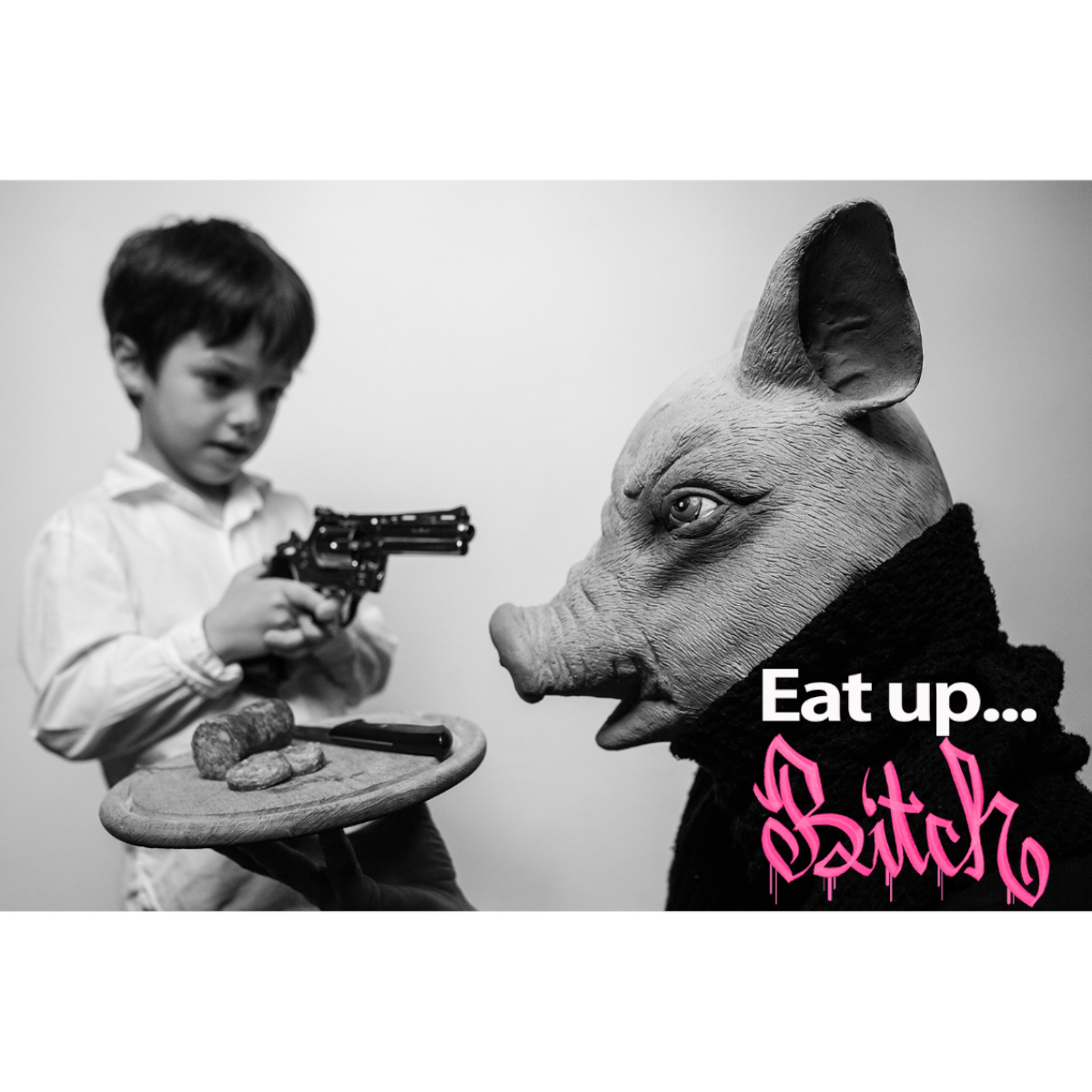 T-Shirt "Bas2 Eat up Bitch" White