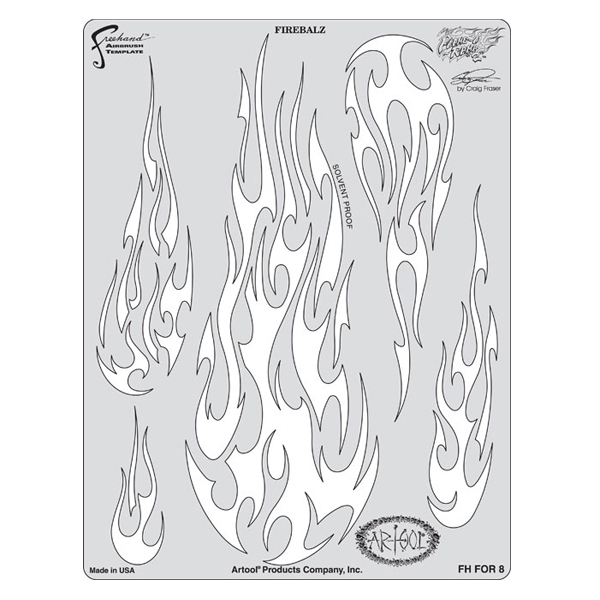 Artool Schablone FH FOR 8 Flame-o-rama "Fire Balz" von Craig Fraser