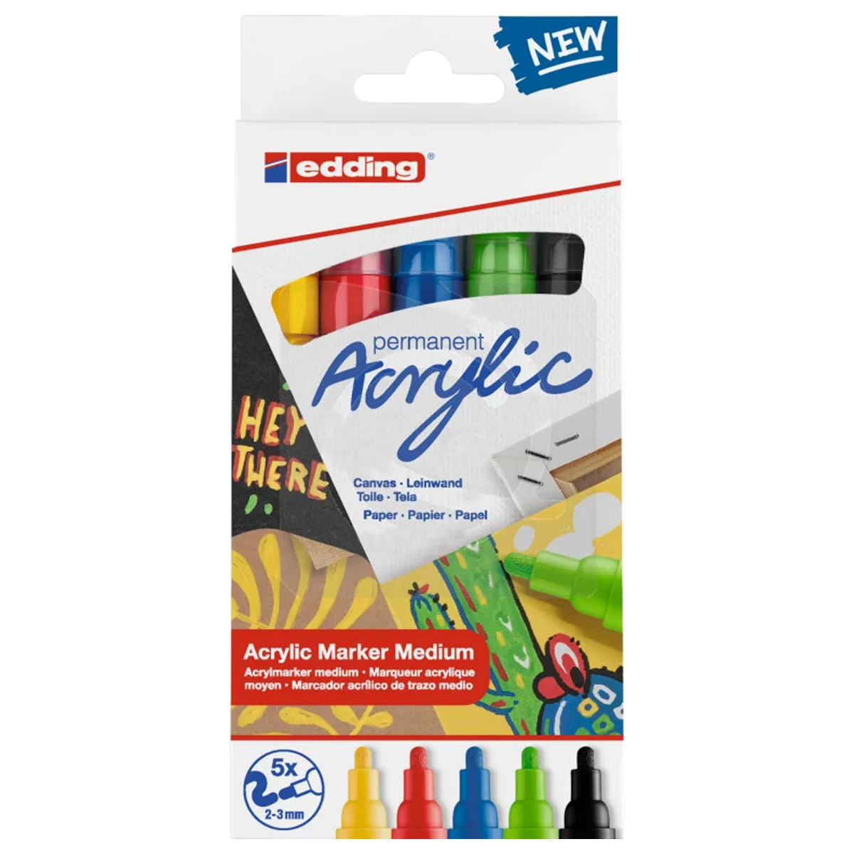 Edding Acrylmarker"5100/5S" Rundspitze 5er Set (2-3mm)