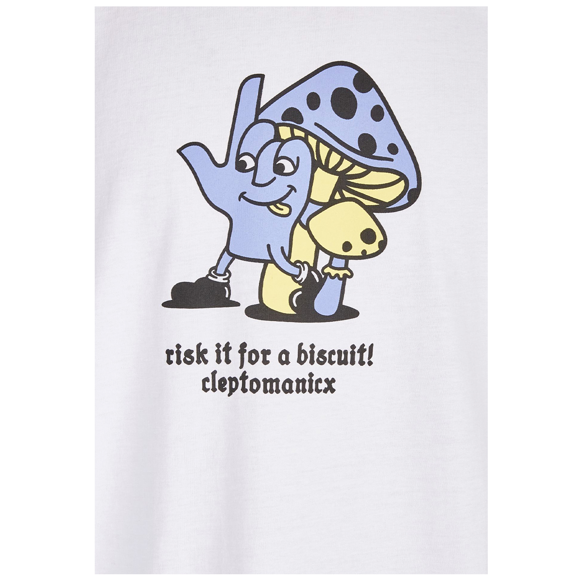 Cleptomanicx Boxy T-Shirt "Take Care" White