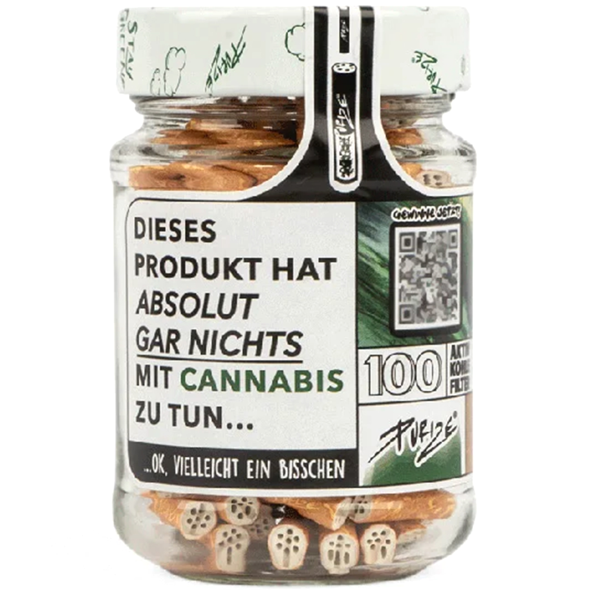 Purize Aktivkohlefilter "XTRA Slim Size 100er Glas" Spionfilter (5,9mm)