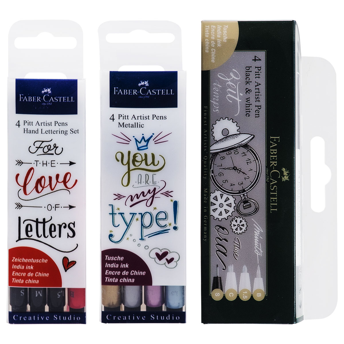 Faber-Castell "Pitt Artist Pen" Tuschestift 3x4er Set