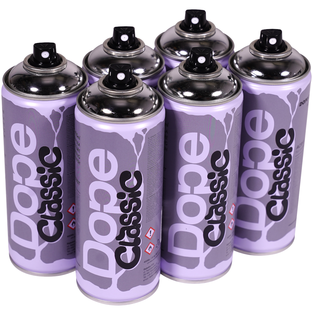 Dope "Classic Sixpack Metallic" (6x400ml) - Silver Chrome D-400