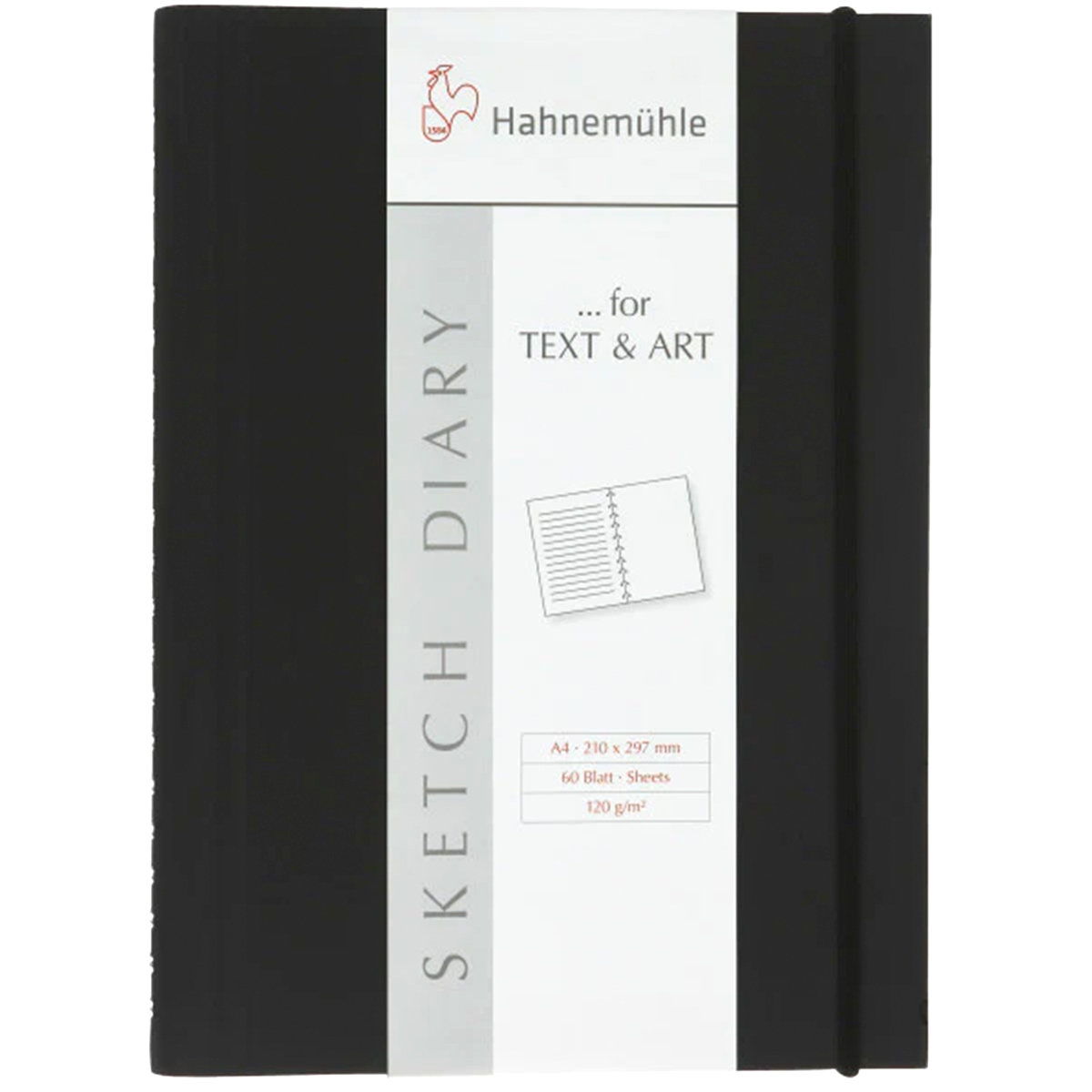 Hahnemühle "Sketch Diary Black" A4 Hochformat 120g/m²