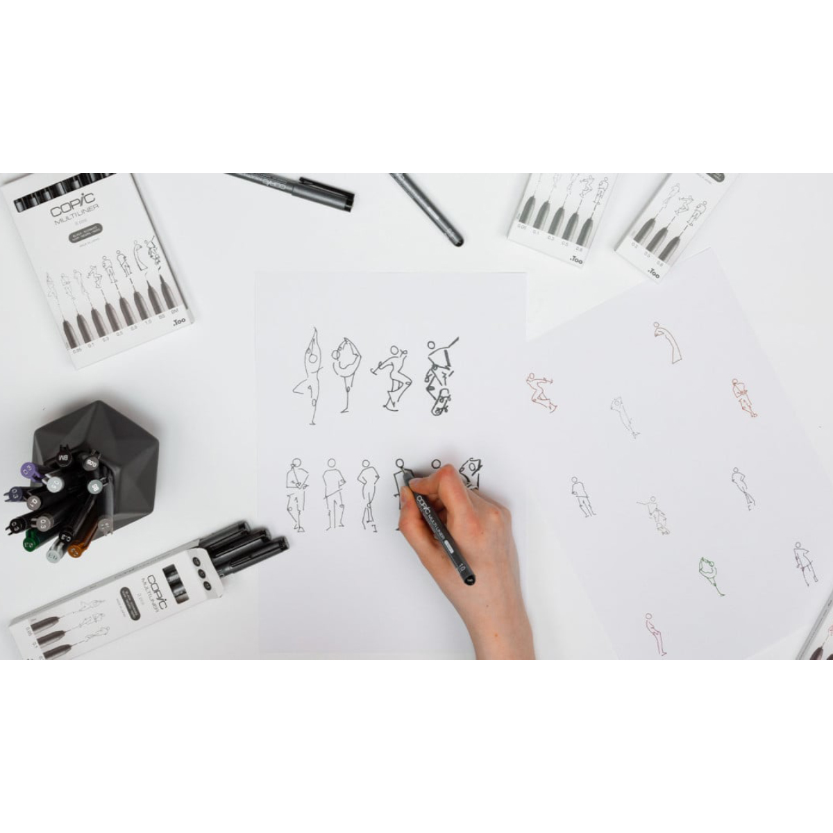 Copic "Multiliner 8er Set" Black (verschiedene Strichstärken)