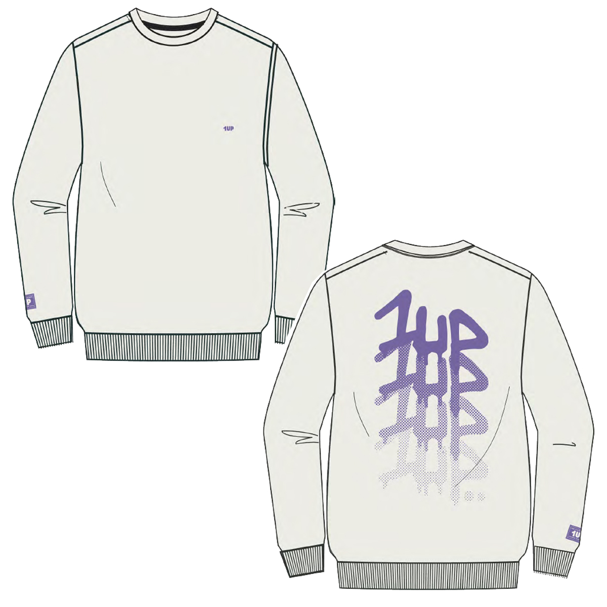 1UP Sweater "Fade Runner" Off-White