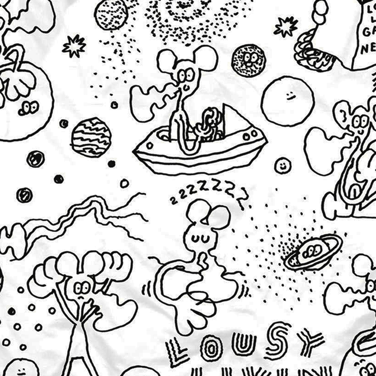 Lousy Livin Bettwäsche "Outer Space" White