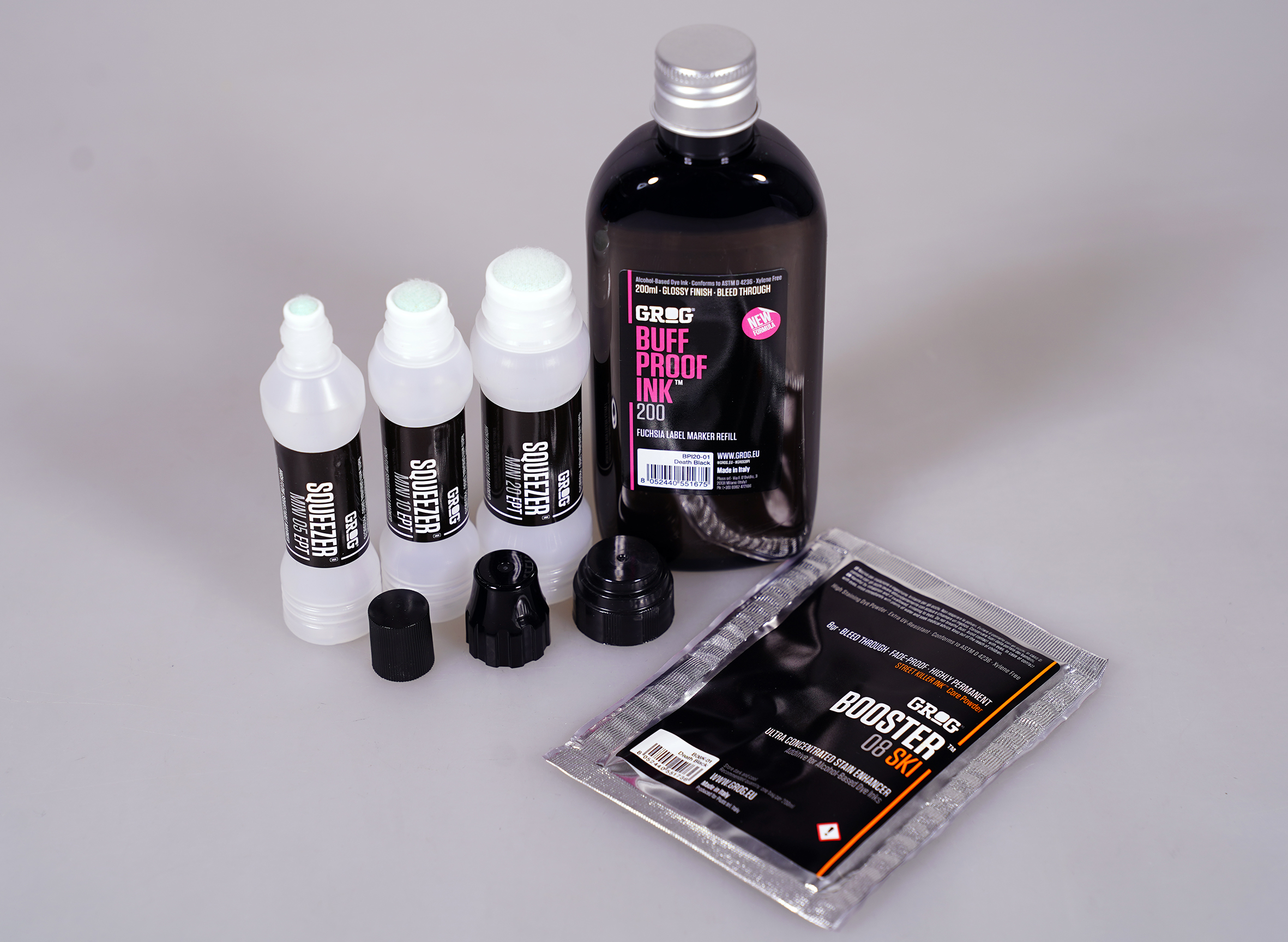 Grog "Buff Proof Ink Booster Set" Black (5 Teile)
