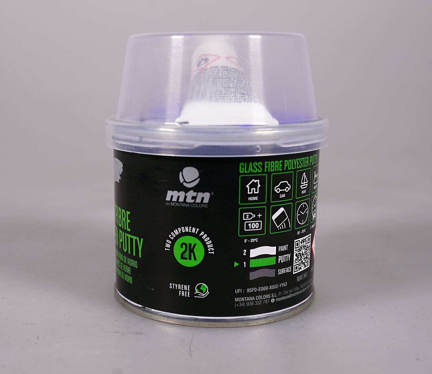 MTN Pro "Glass Fibre" 2K-Polyesterspachtel mit Fiberglas (250g)