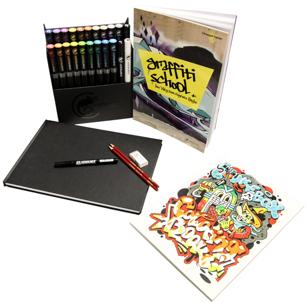 Chameleon "22er Zeichen Set" inkl. A4 Blackbook, Coloring Book