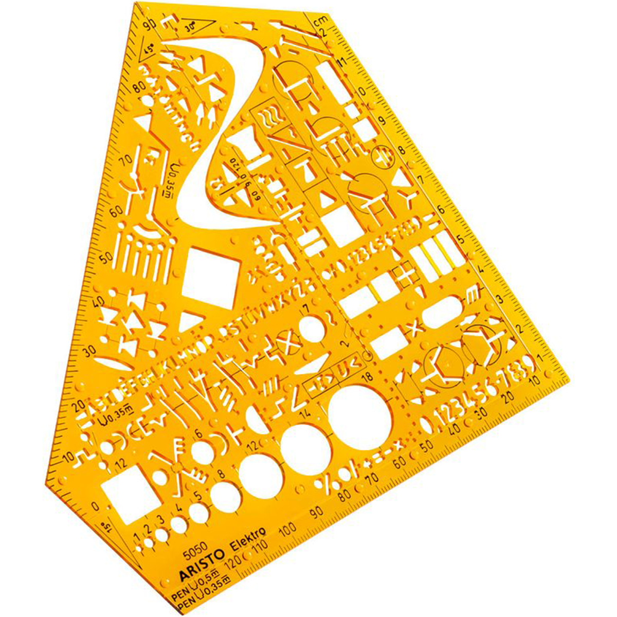 Aristo "Zeichenschablone Elektro" Gelb-Transparent