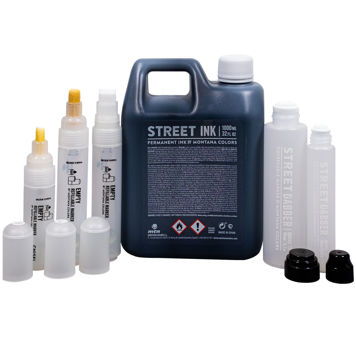 MTN "Street Ink Mixed (1000ml) inkl. 5er Empty Marker Set"