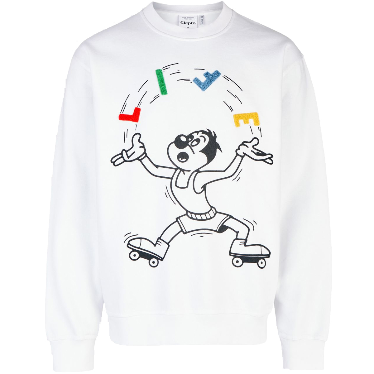 Cleptomanicx Crewneck "Juggle" White