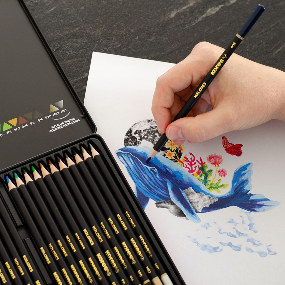 Kores "Kolores Selection" 24er Dreikant-Buntstifte Set