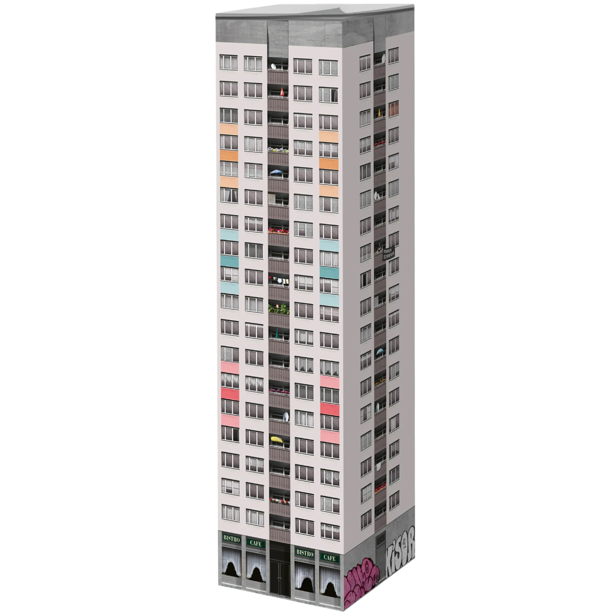 Notizblock "Paper Scraper Plattenbau Berlin" (2500 Zettel)