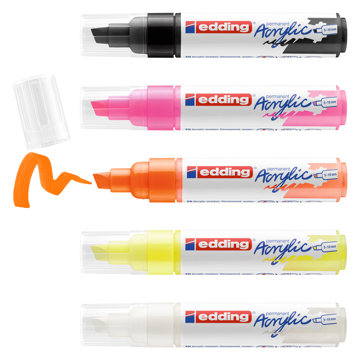 Edding "5000" Acrylmarker Keilspitze Neon 5er Set (5-10mm)