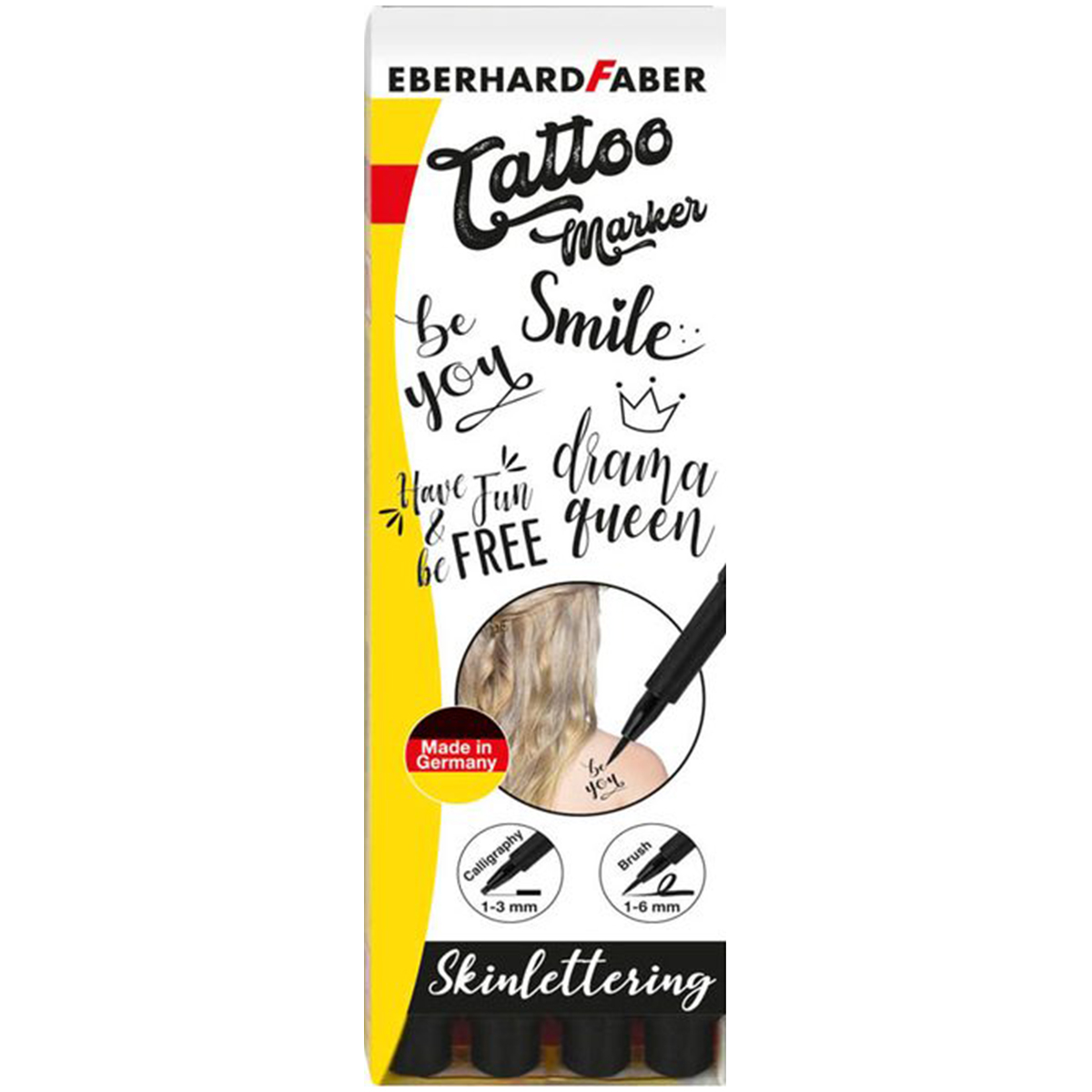 Eberhard Faber "Skinlettering" Tattoomarker 4er Set (1,0-5,0mm)