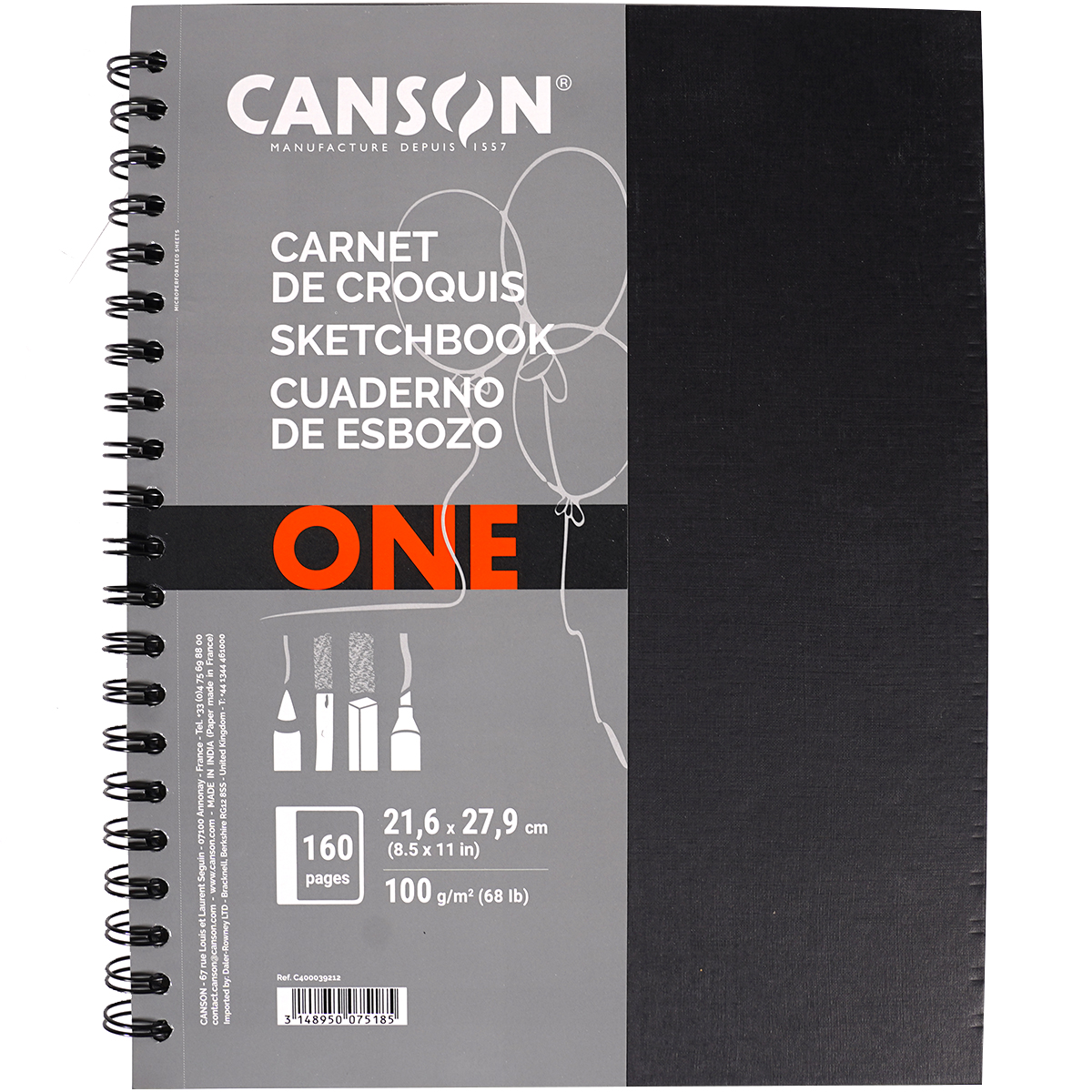 Canson "Artbook ONE" Hochformat A4 (160 Seiten) 100g/m²