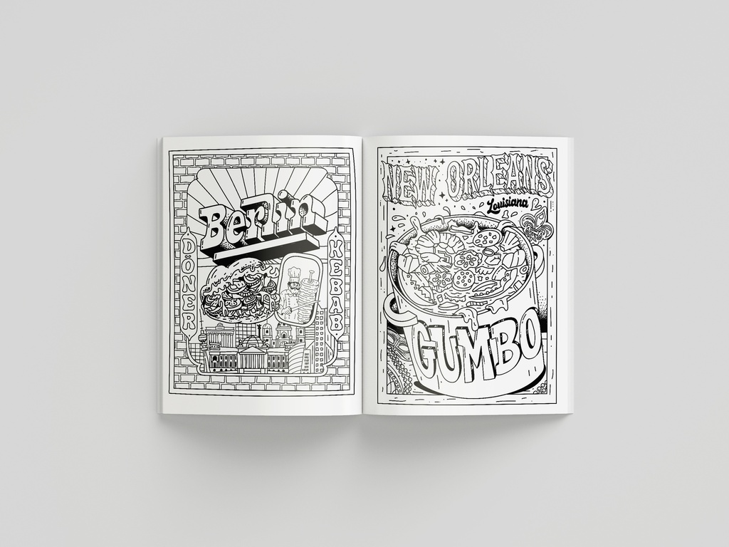 Street_Food_Coloring_Book_1 Ausmalbuch "Street Food" Coloring Book
