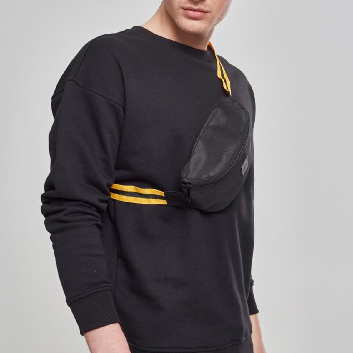 Yellowbag1 Urban Classics "Hip Bag Striped Belt" Black Yellow Black