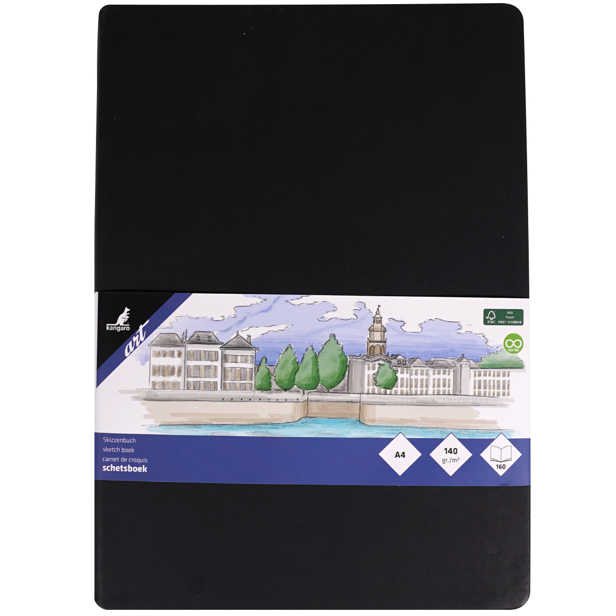 Kangaro "Skizzenbuch" A4 - 140g/qm - Schwarz