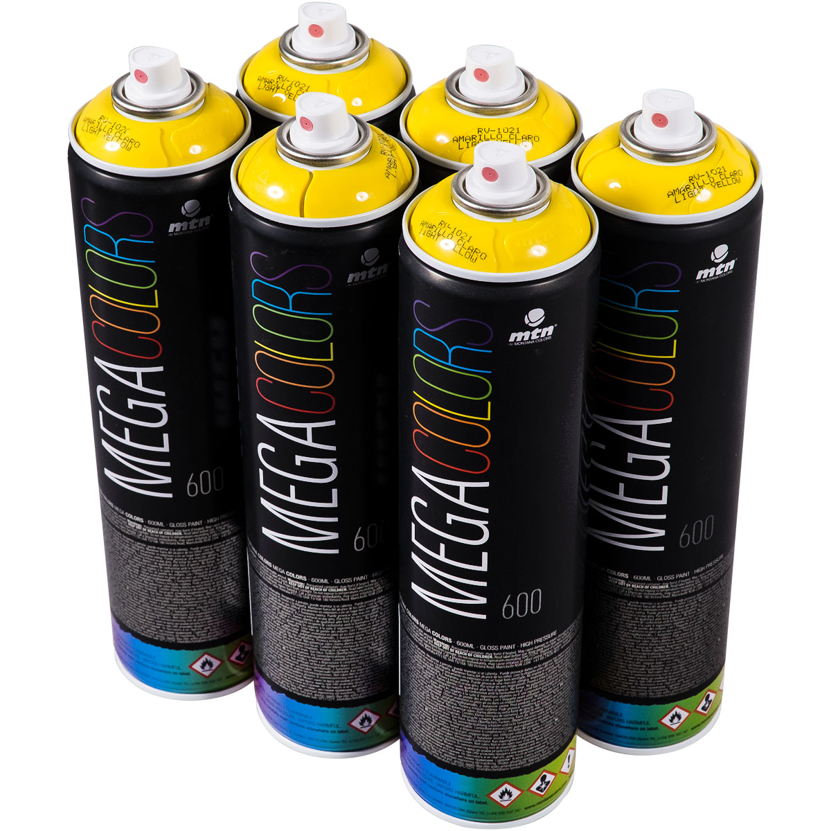 MTN "Mega Colors - One Color Sixpack - Amarillo Claro R-1021" (6x600ml)