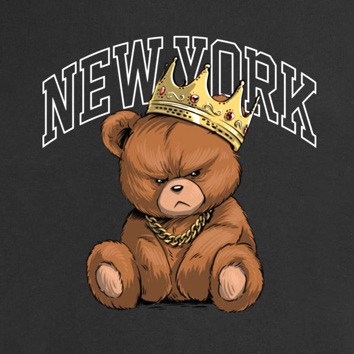 Mister Tee T-Shirt "NY Crowned Bear" Black