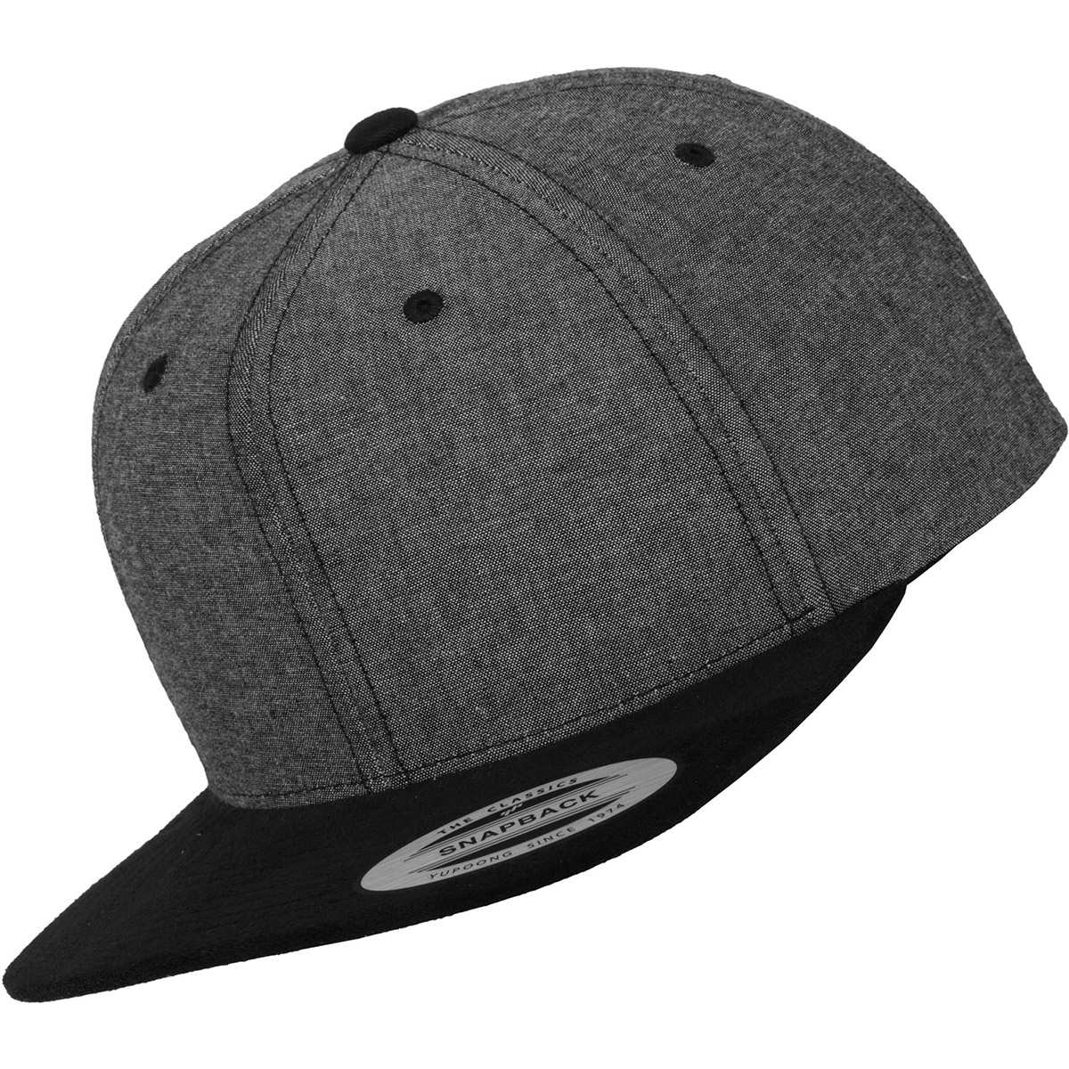 Flexfit "Chambray Suede Snapback Cap" Heather Grey/Black