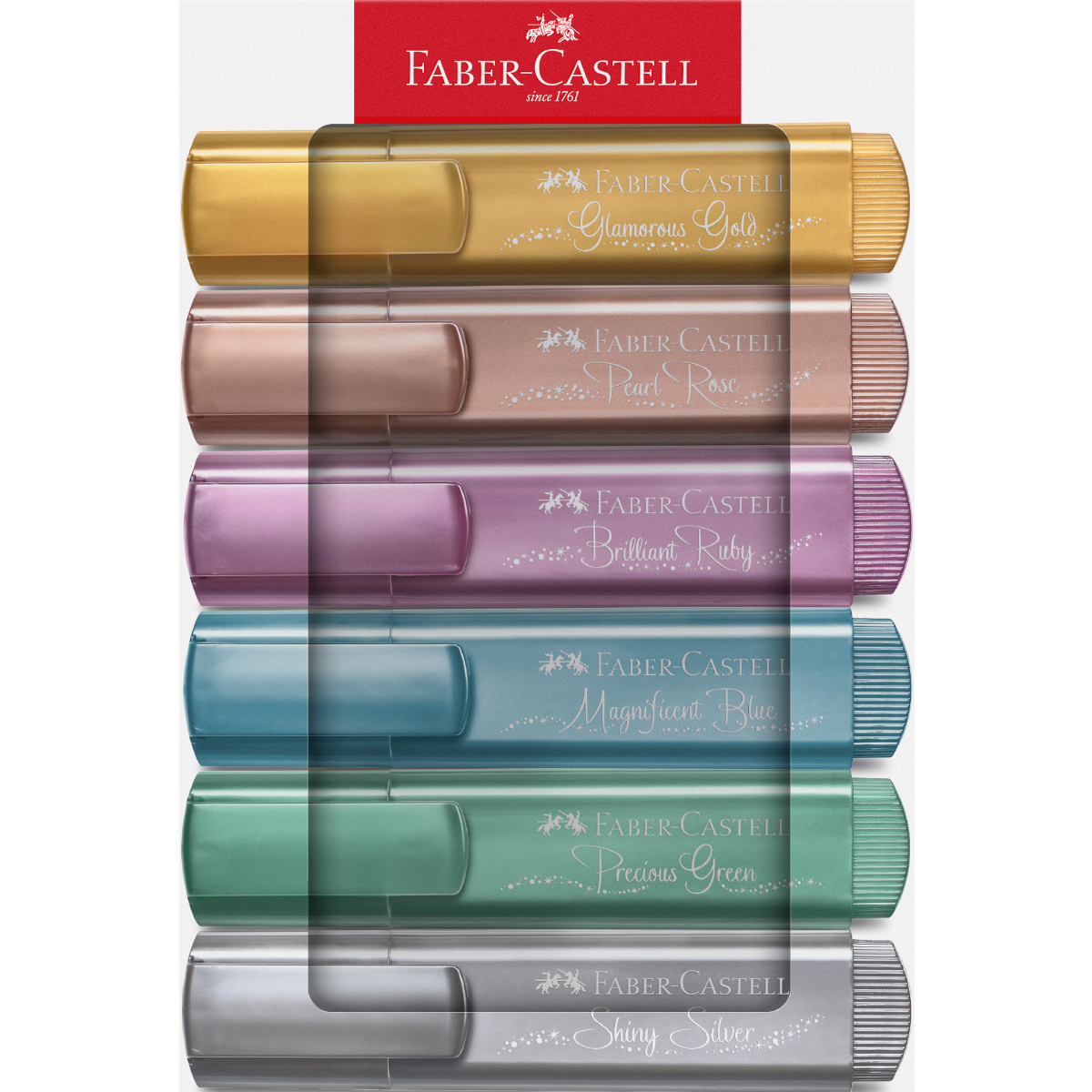 Faber Castell "Textmarker TL46" 6er Set (1-5mm) Metallic
