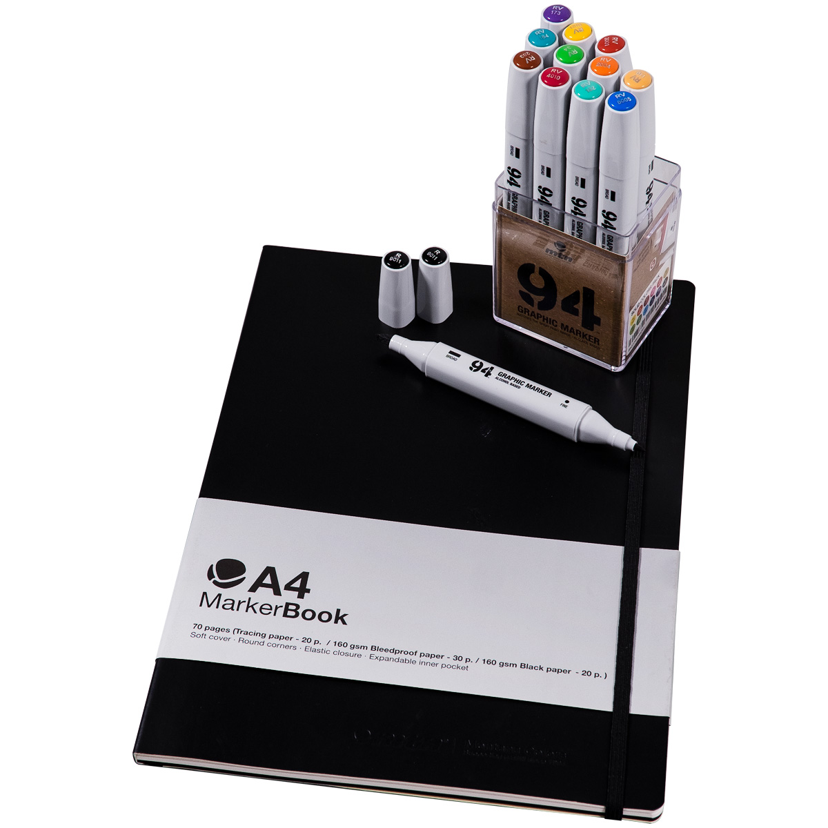 MTN "94 Graphic Marker 12er Set (Basic) inkl. A4 Markerbook"