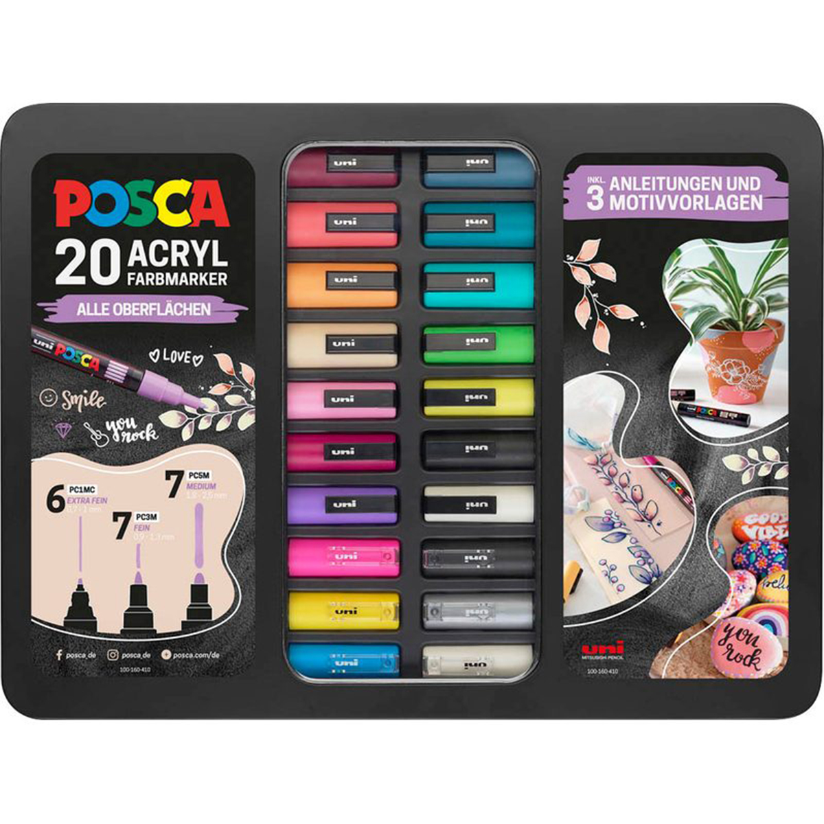 Uni Posca "Uni-ball POSCA Marker Metalletui DIY" Marker 20er Set