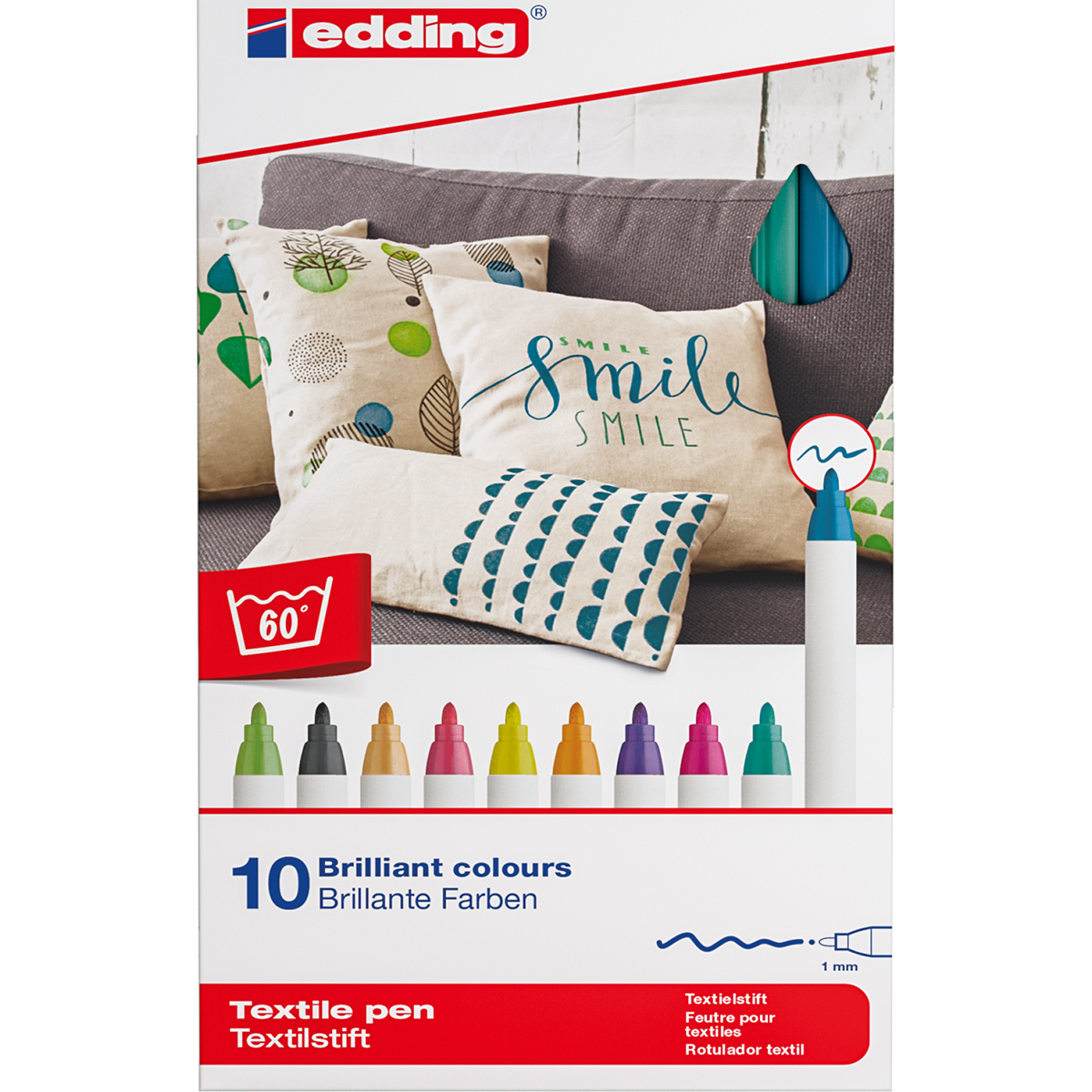 Edding "4600" Textilmarker 10er Fun Set (1mm)