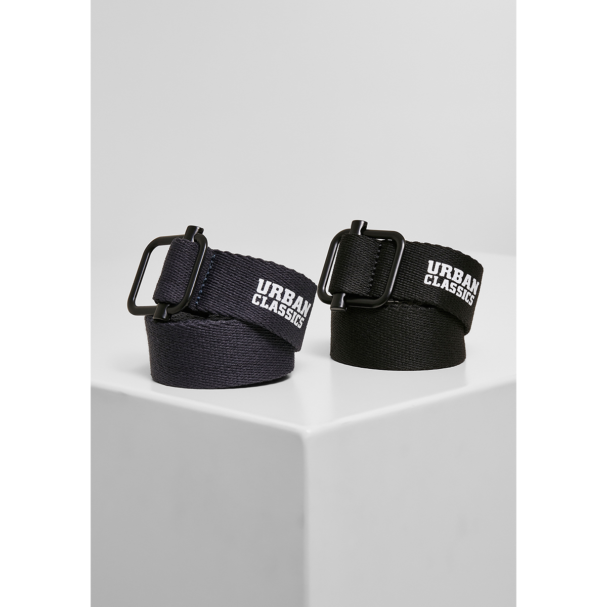 Urban Classics "Industrial Canvas Belt" 2er Pack Black/Navy