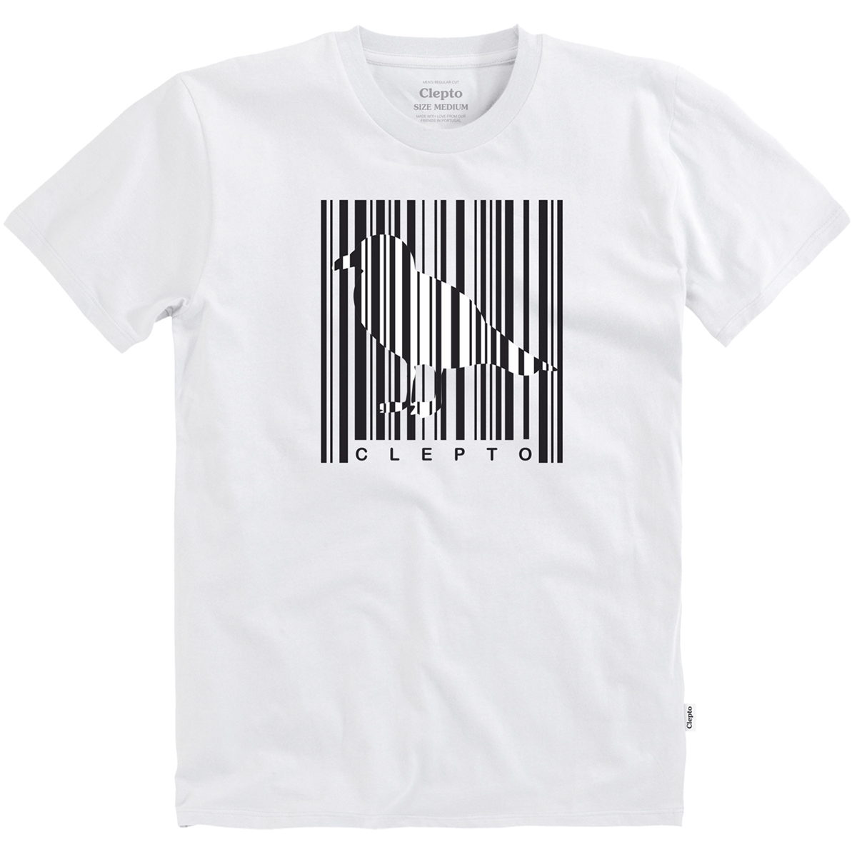 Cleptomanicx T-Shirt "Barcode Gull" White
