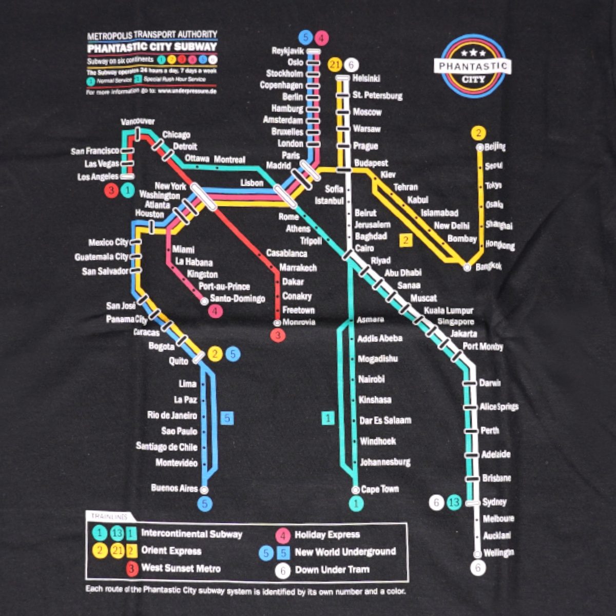 Underpressure T-Shirt "Phantastic City" Black