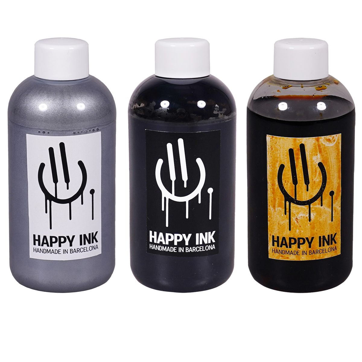 Happy Ink "Nachfülltinten" Silver & Black & Oxid (3x200ml)