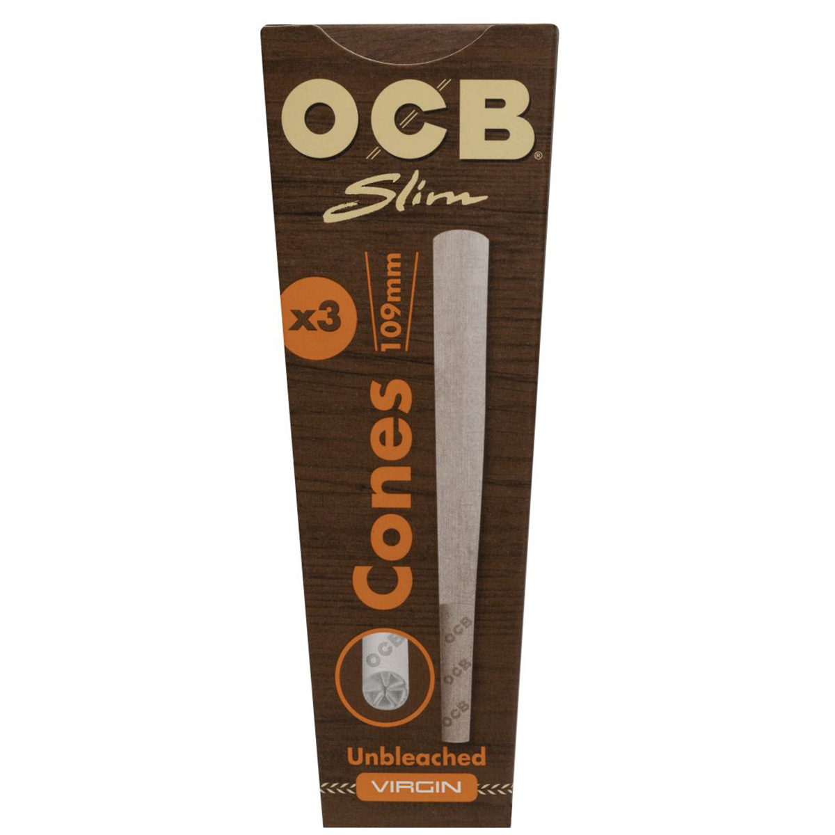 OCB Pre-Rolled Papers "Cones Virgin Slim Unbleached" (3 Stück)