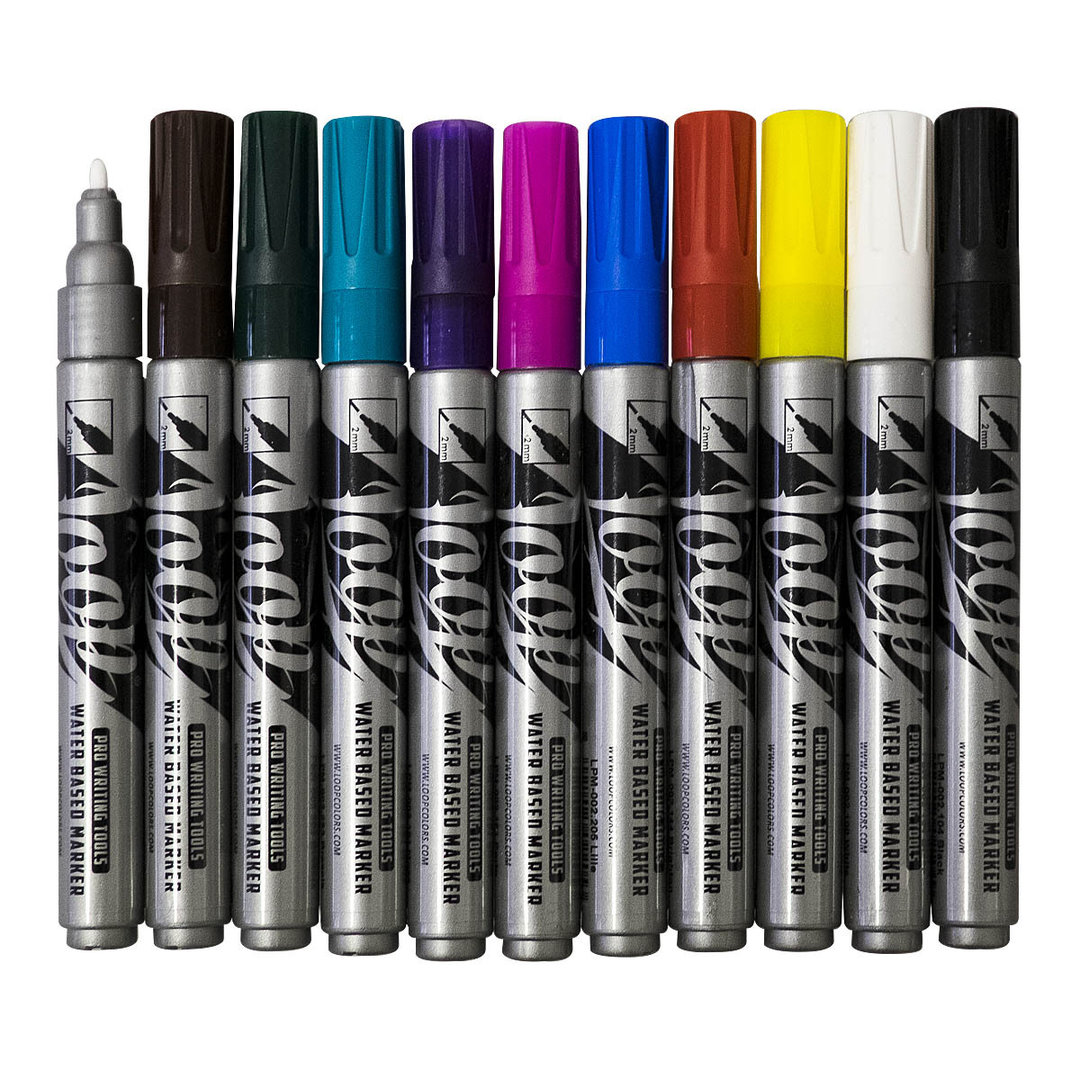 Loop "Water Based Marker 11er Set" (2mm) - Strong Colors