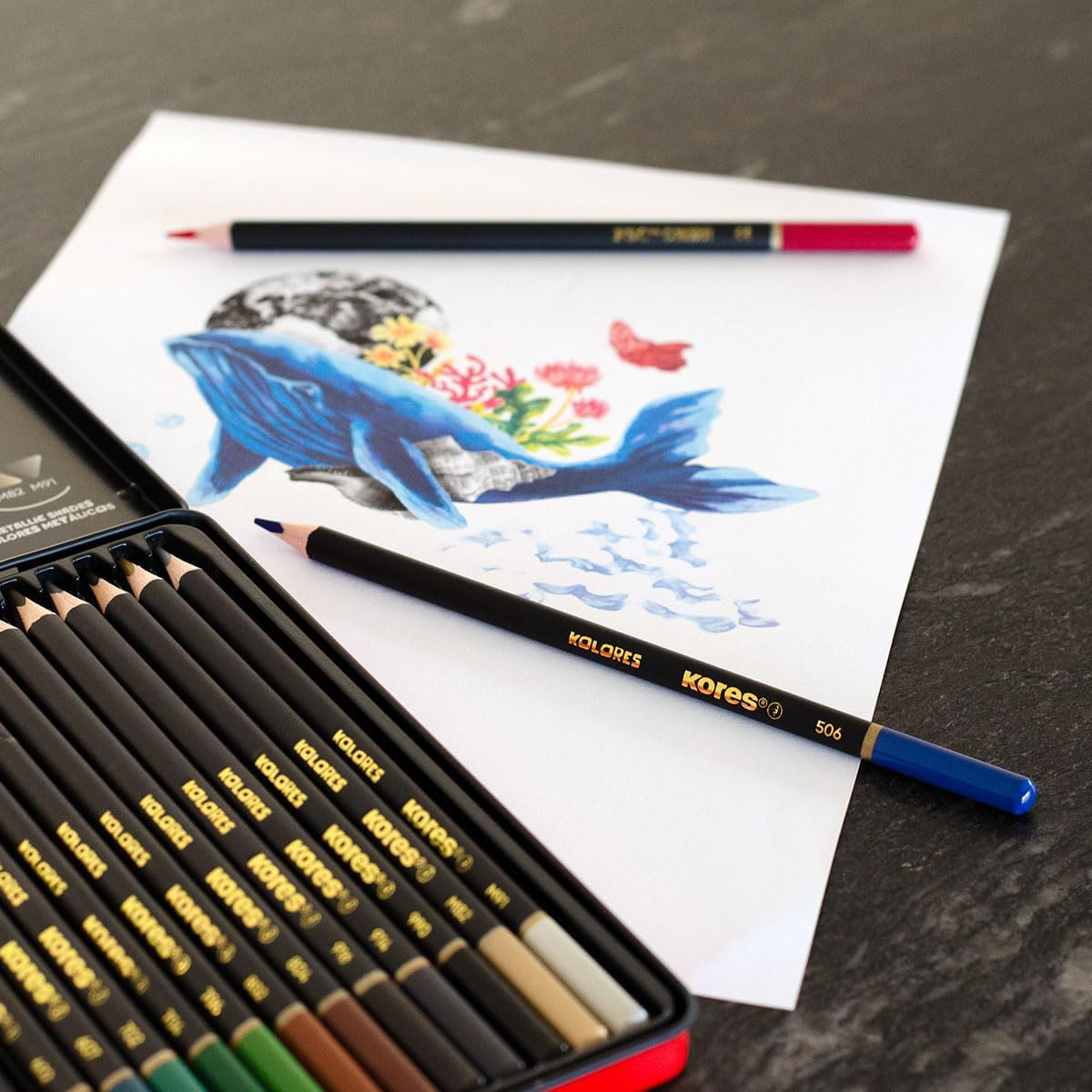 Kores "Kolores Selection" 24er Dreikant-Buntstifte Set