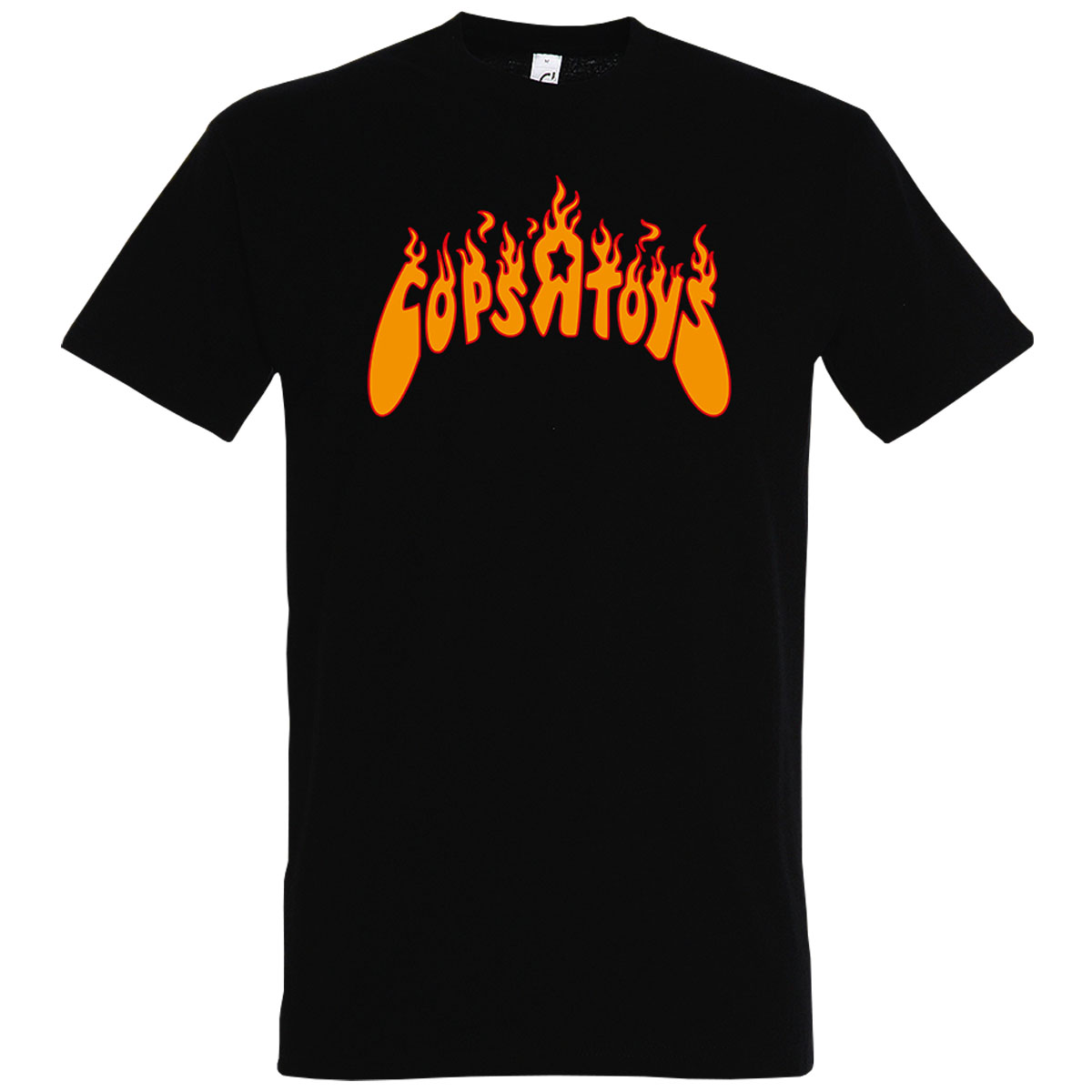 T-Shirt "Cops R Toys Orange Flames" Black