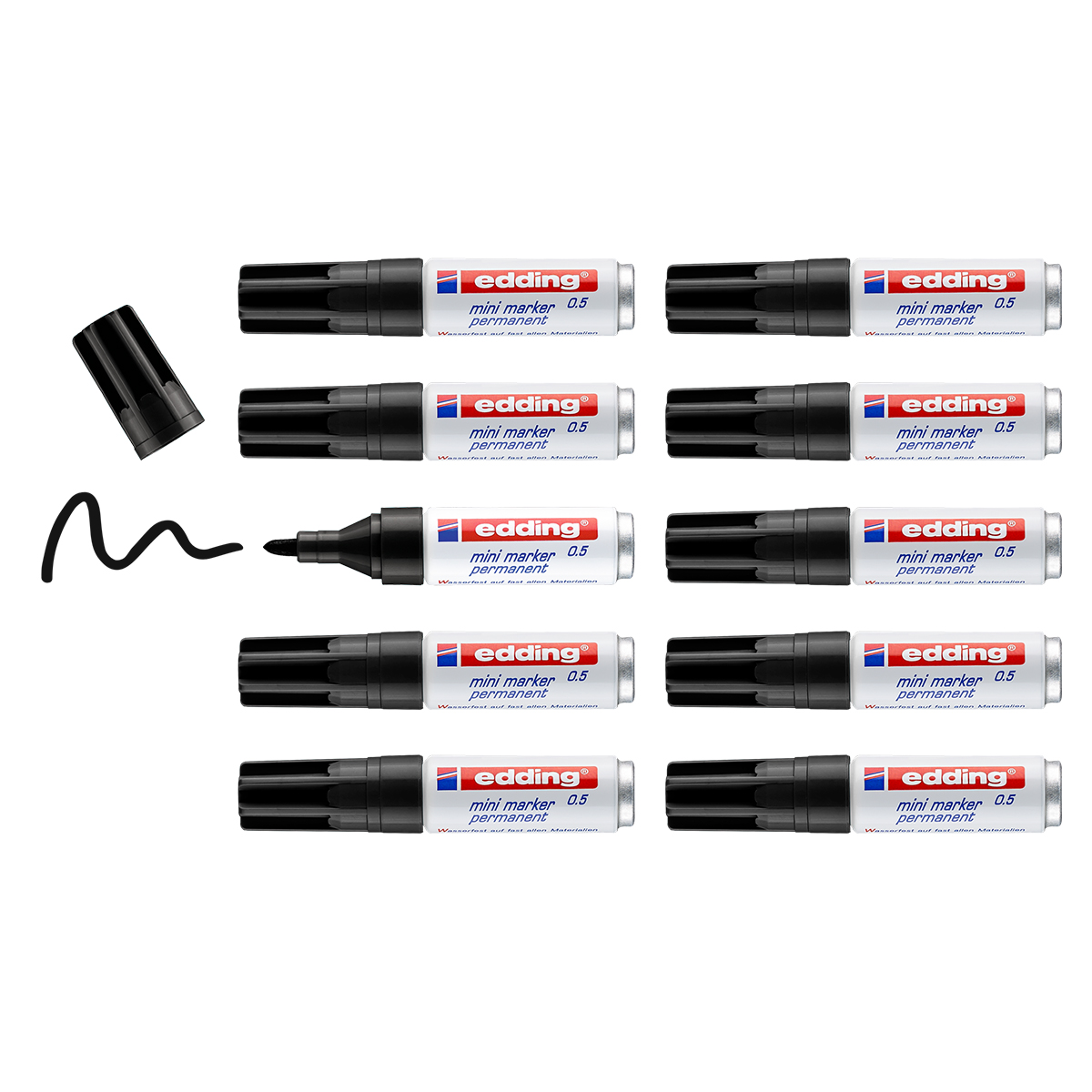 Edding "0,5 Mini Permanent Marker 10er Beutel" Black
