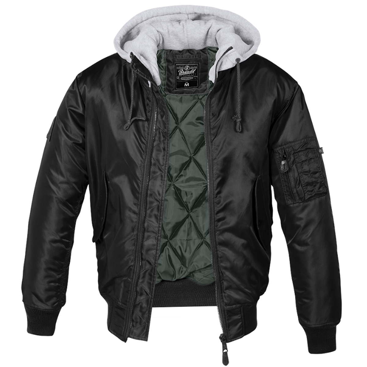 Brandit "MA1 Sweat Hooded" Black / Grey
