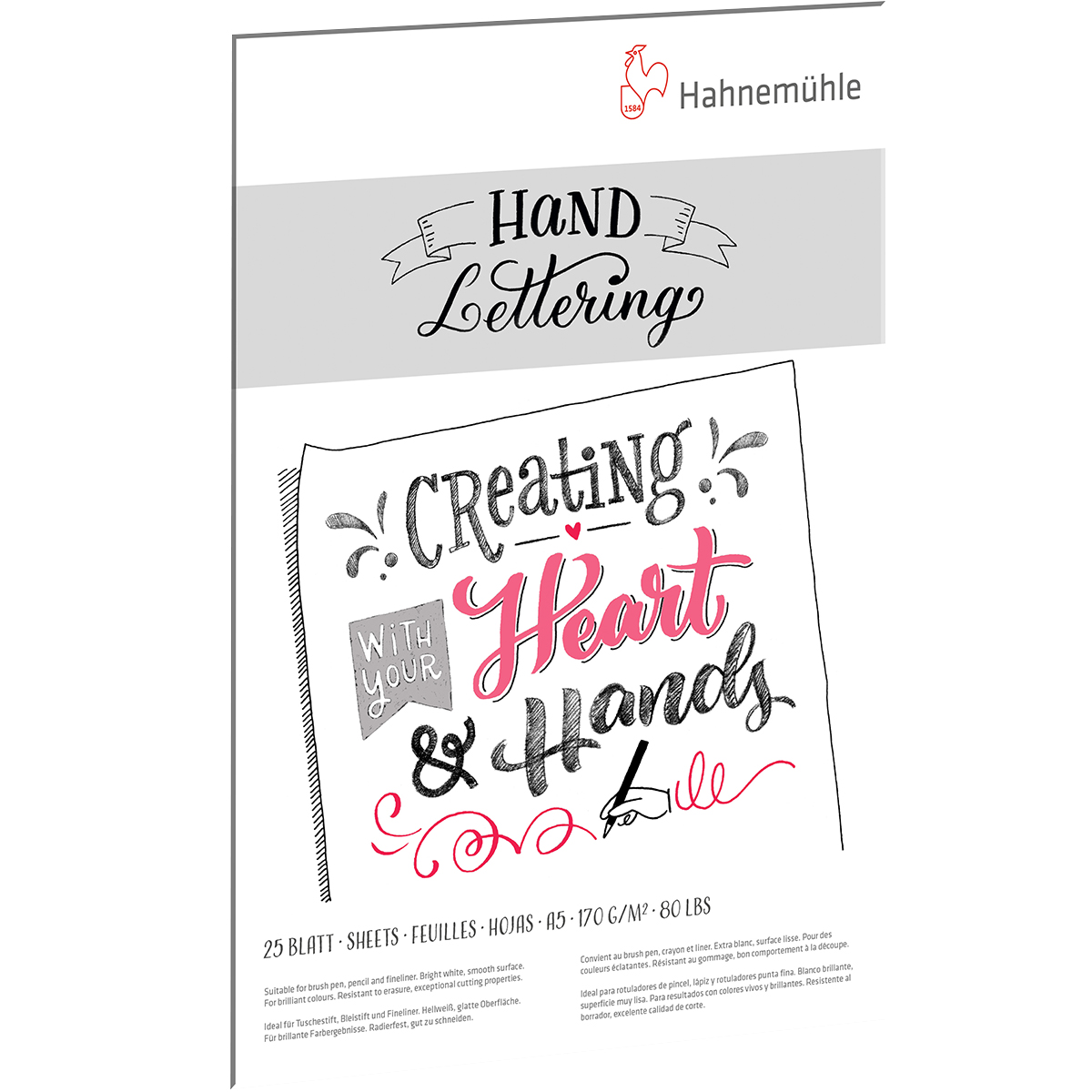 Hahnemühle "Hand Lettering Block A5" Hochformat 170g/m²