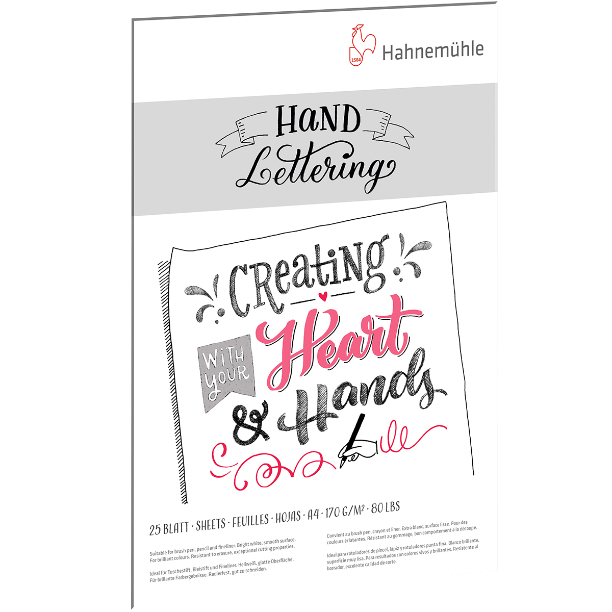 Hahnemühle "Hand Lettering Block A4" Hochformat 170g/m²