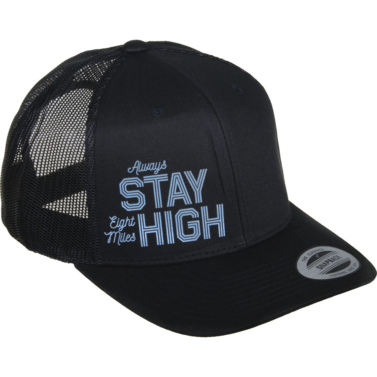 Eight Miles High Retro Trucker Cap "Stay High" Black