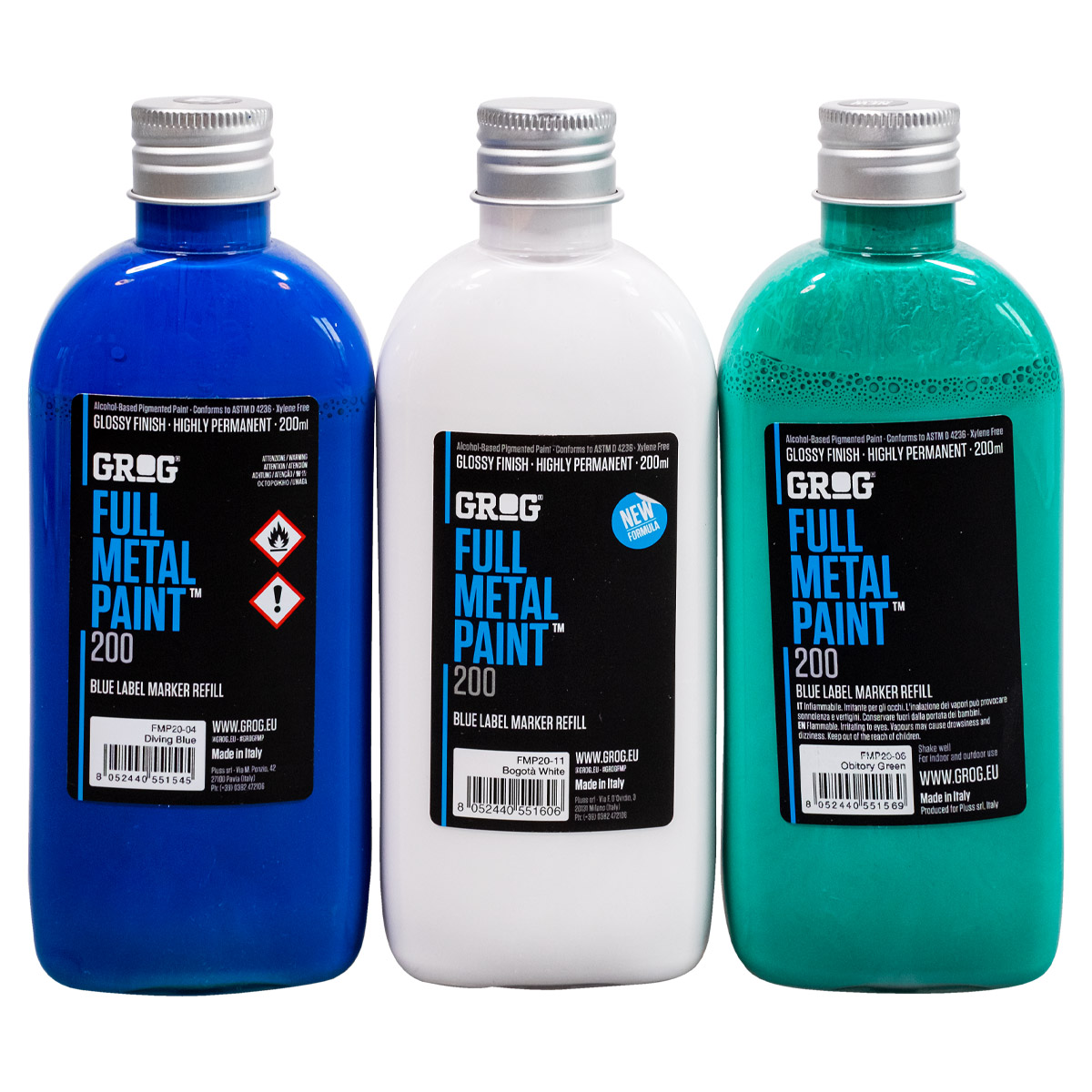 Grog "Full Metal Paint 3er Set - Lake" (3x200ml)