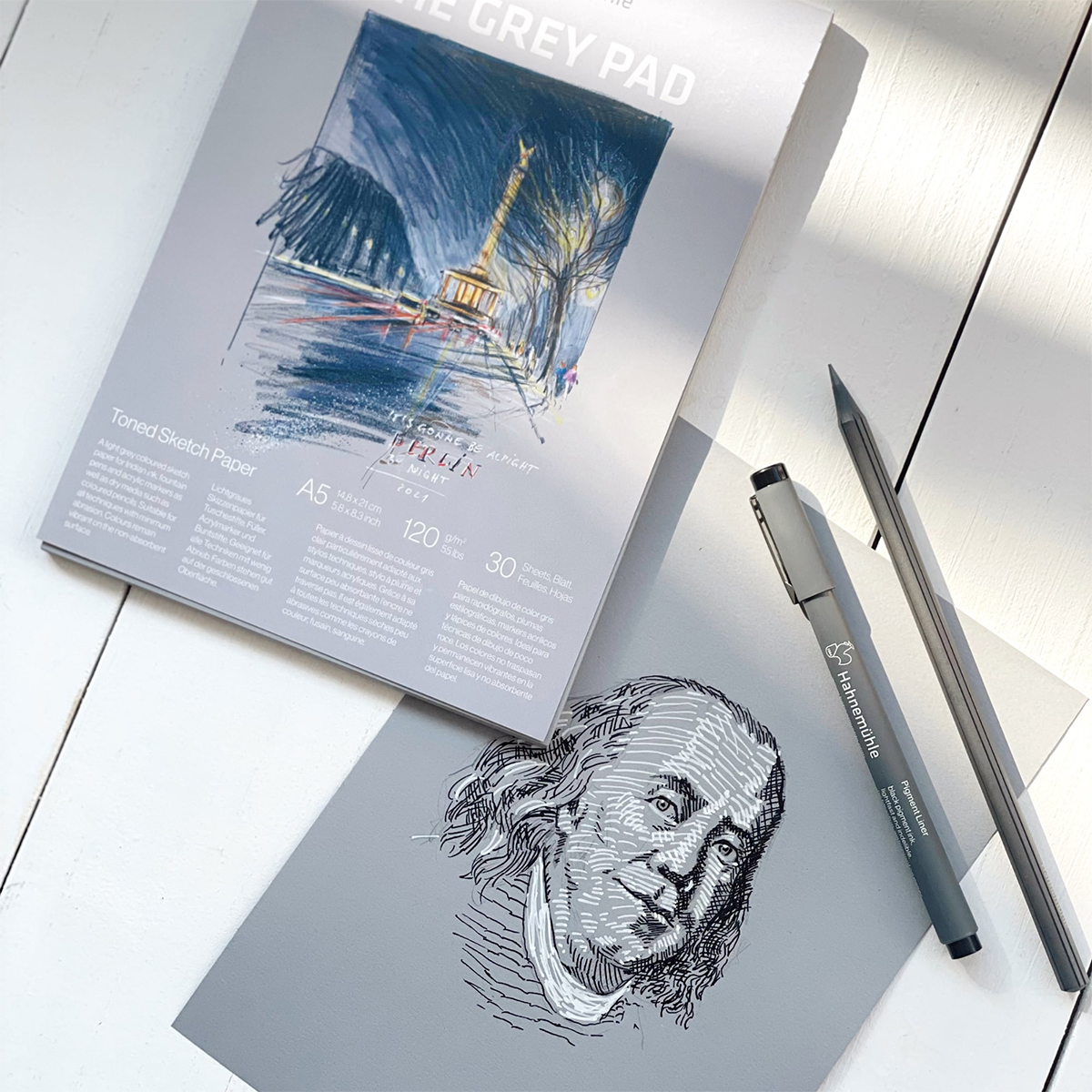 Hahnemühle "The Grey Pad" Skizzenblock A4 Hochformat 120g/m²