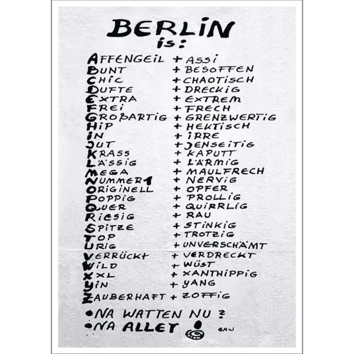 Postkarte "Notes Of Berlin - Charlottenburg" (10,5x14,5cm)