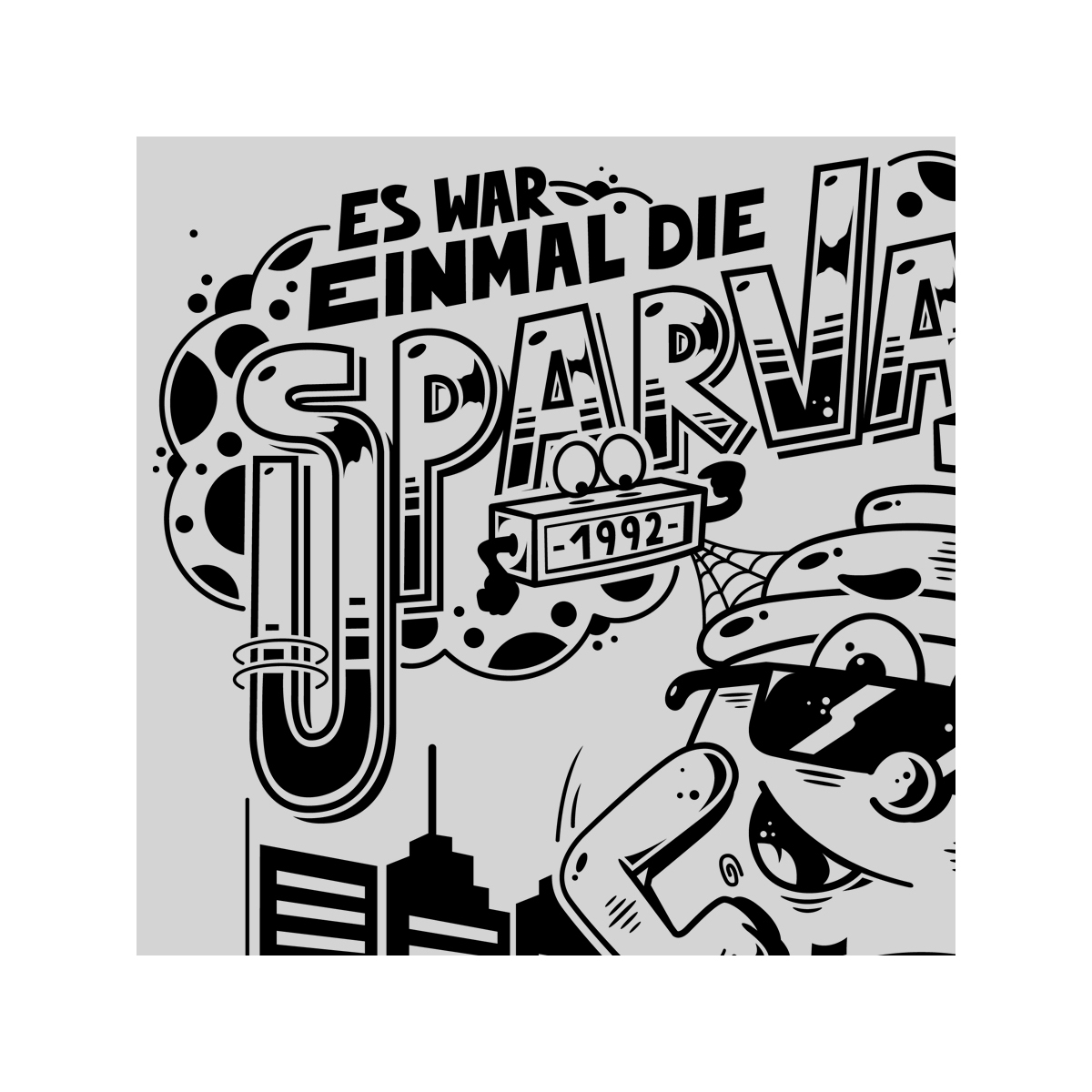 T-Shirt_Sparvar05 S-Fly T-Shirt "Es war einmal die Sparvar" Heather Grey Graffitibox Shop Berlin